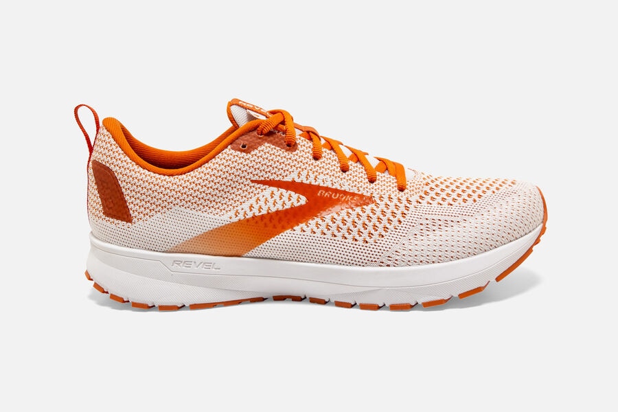 Zapatillas Running Brooks Revel 4 Hombre Blancas/Naranjas Ofertas WHRY15234